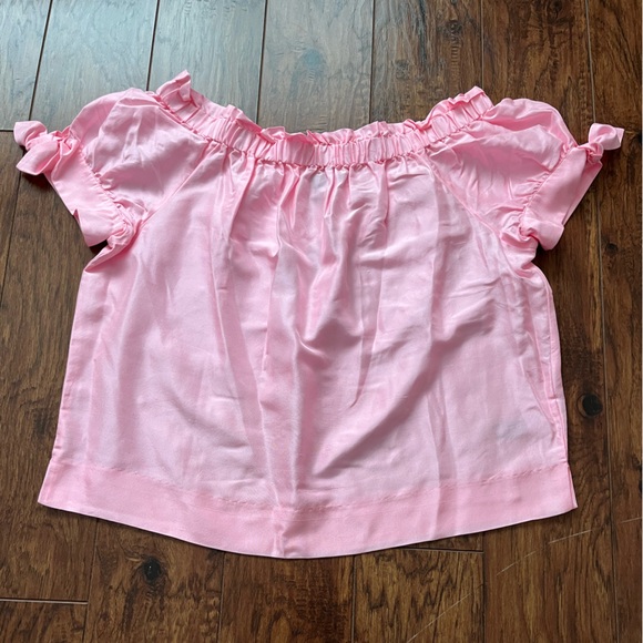 NWT J.Crew Pink Off-Shoulder Ruffle Top - Picture 6 of 9